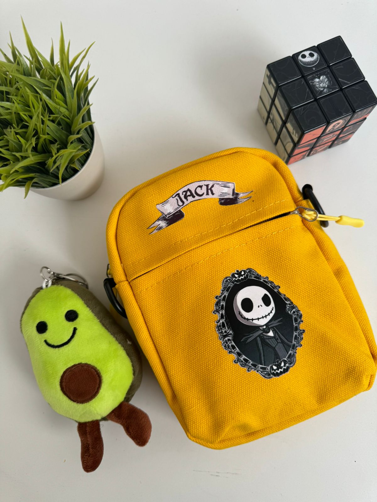 Bolso mini tela Jack Skellington amarillo - Maurez Bags