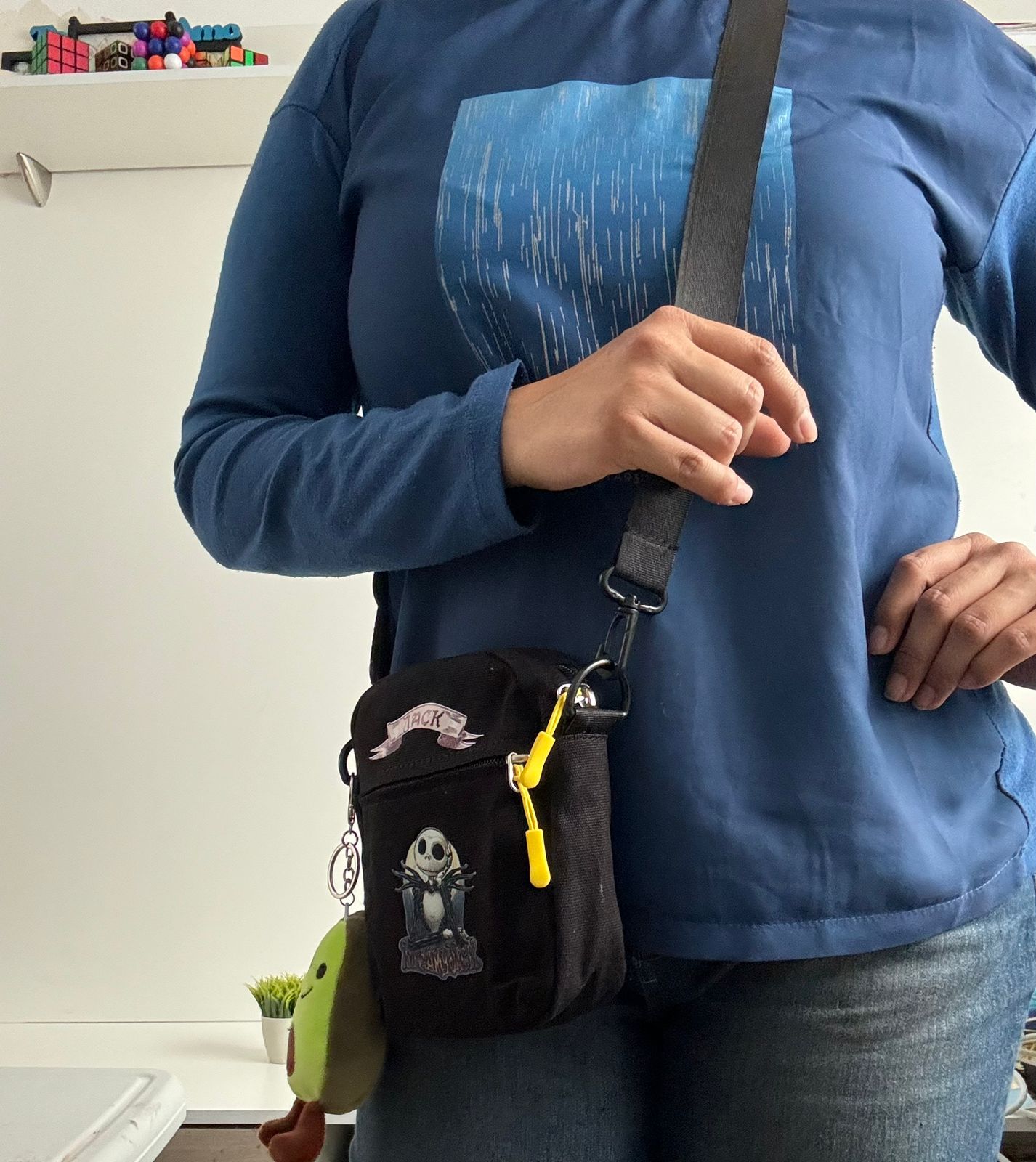 Bolso mini tela Jack Skellington negro retrato - Maurez Bags