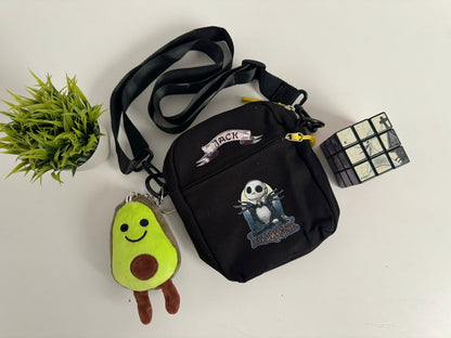 Bolso mini tela Jack Skellington negro pensando - Maurez Bags