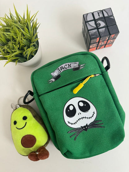 Bolso mini tela Jack Skellington verde - Maurez Bags