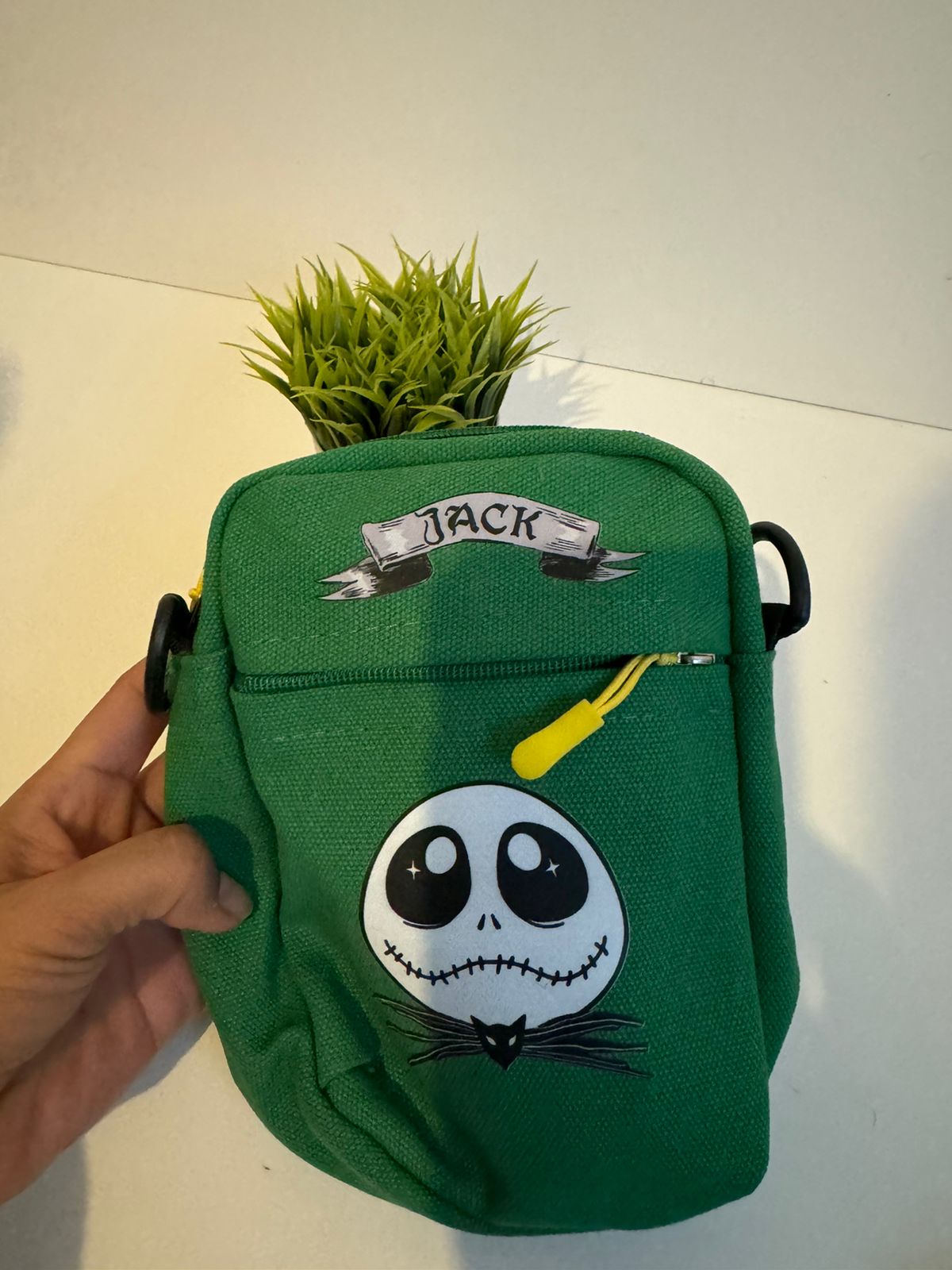 Bolso mini tela Jack Skellington verde - Maurez Bags